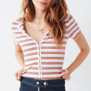 Urban Outfitters striped ribbed crop top